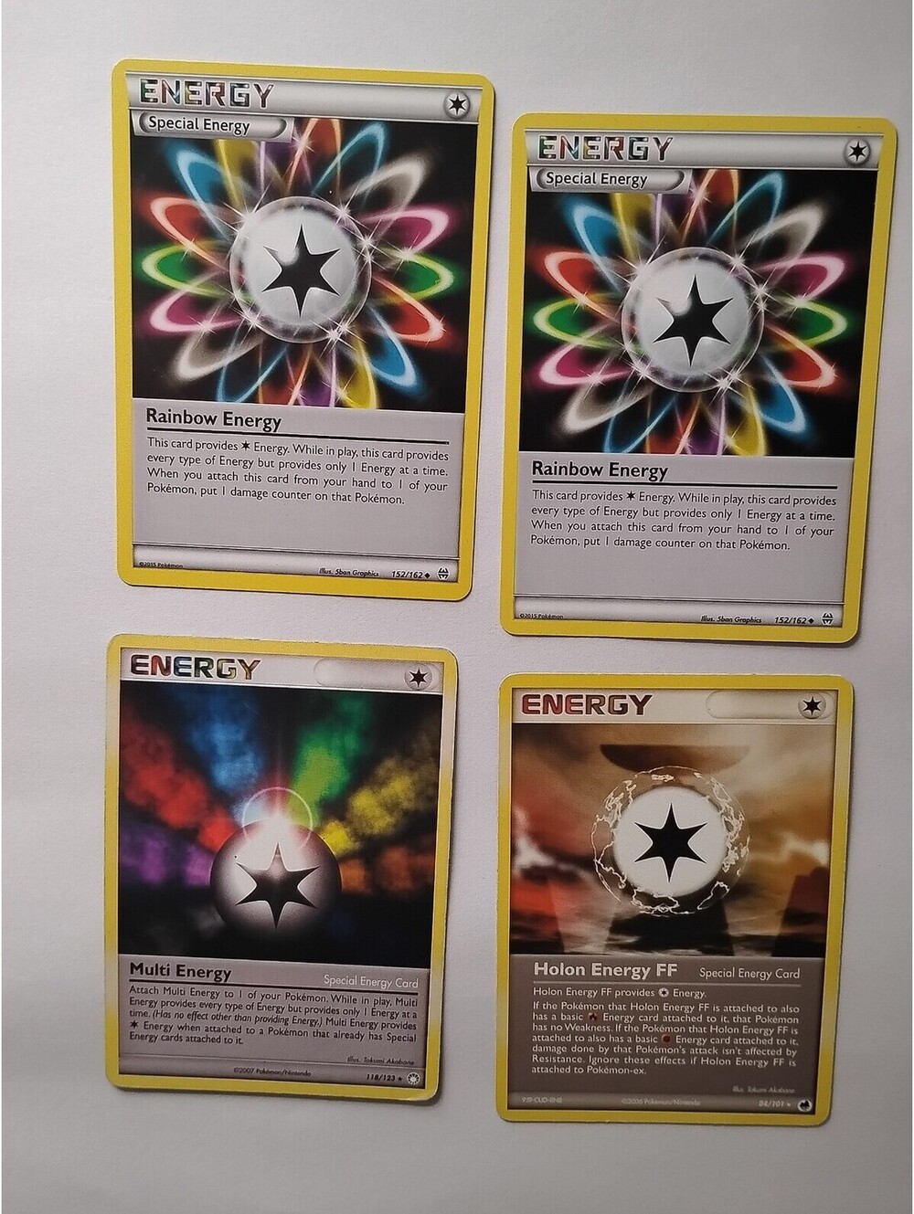 Pokemon TCG Special energy 152/62 2015, Energy 84/101 & 118/123 2008 (4)